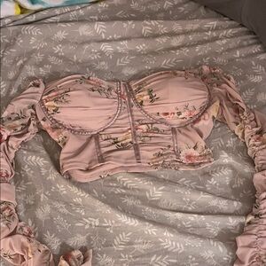 Windsor Floral Pink Crop Top